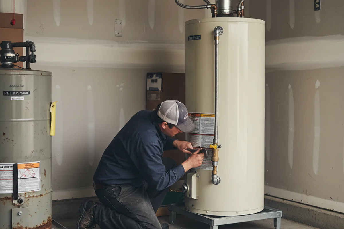 Water heater and shutoff valve replacement in De Kalb