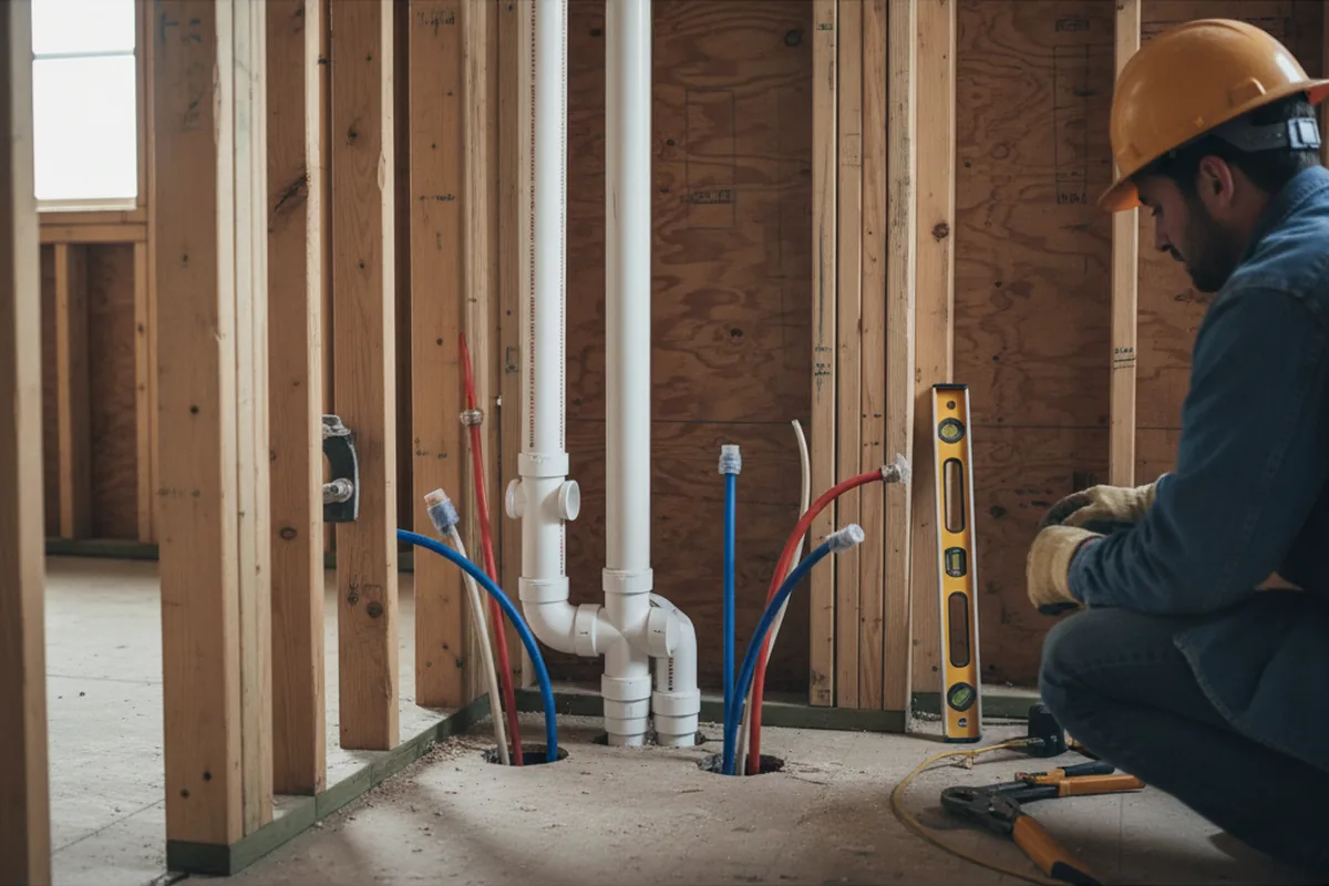 Drain and supply rough-in during Garbage Disposal Repair in De Kalb